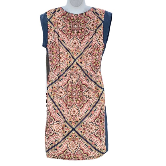 KOOKAI Blue Floral Silk Drop Shoulder V Neck Sheath Dress 42 / US 10‎ - Picture 6 of 12